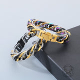 Punk Colorful Design Cuban Chain Stainless Steel Bracelet | Gthic.com