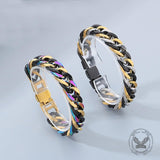 Punk Colorful Design Cuban Chain Stainless Steel Bracelet | Gthic.com