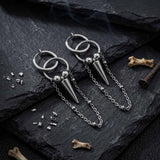 Punk Conical Spikes Tassels Stainless Steel Earrings