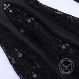 Punk Cross Decoration High-Rise Lace Hollow Flared Pants