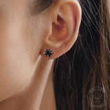 Punk Cross Gemstone Stainless Steel Earrings | Gthic.com