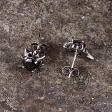 Punk Cross Gemstone Stainless Steel Earrings