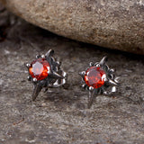 Punk Cross Gemstone Stainless Steel Earrings | Gthic.com