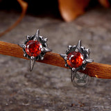 Punk Cross Gemstone Stainless Steel Earrings | Gthic.com