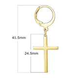 Punk Cross Stainless Steel Hoop Earrings