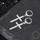 Punk Cross Stainless Steel Hoop Earrings