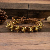 Punk Dark Alloy Dragon Adjustable Braided Bracelet