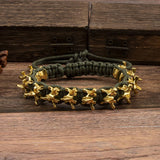 Punk Dark Alloy Dragon Adjustable Braided Bracelet