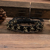 Punk Dark Alloy Dragon Adjustable Braided Bracelet