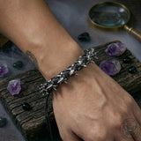 Punk Dark Alloy Dragon Adjustable Braided Bracelet | Gthic.com
