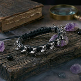 Punk Dark Alloy Dragon Adjustable Braided Bracelet | Gthic.com