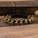 Punk Dark Alloy Dragon Adjustable Braided Bracelet