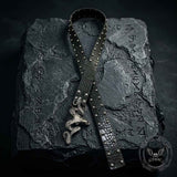 Punk Dark Antelope Rivet PU Leather Belt