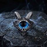 Punk Devil Eye Skull Goat Head Stainless Steel Ring