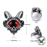 Punk Devil Eye Skull Goat Head Stainless Steel Ring