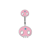 Punk Devil Lips Skull Zinc Belly Button Ring | Gthic.com