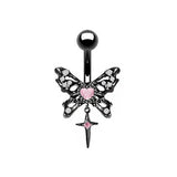 Punk Devil Lips Skull Zinc Belly Button Ring | Gthic.com