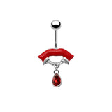 Punk Devil Lips Skull Zinc Belly Button Ring | Gthic.com