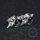 Punk Devil Wings Cross Stainless Steel Stud Earrings | Gthic.com