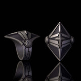 Punk Diamond-Shaped Shield Star Sterling Silver Ring | Gthic.com