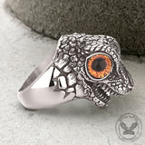 Punk Dinosaur Head Gem Eyes Stainless Steel Ring