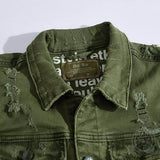 Punk Distressed Lapel Biker Denim Vest