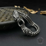 Punk Double Dragon Head Stainless Steel Animal Bracelet