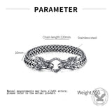 Punk Double Dragon Head Stainless Steel Animal Bracelet