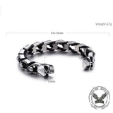 Punk Double Skull & Dragon Head Stainless Steel Bracelet