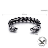 Punk Double Skull & Dragon Head Stainless Steel Bracelet