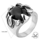 Punk Dragon Claw Gemstone Stainless Steel Ring