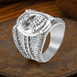 Punk Eagle Claw Full Diamond Stainless Steel Ring | Gthic.com
