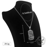 Punk Eagle Live Free Square Stainless Steel Pendant | Gthic.com