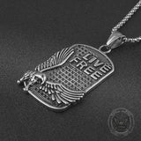 Punk Eagle Live Free Square Stainless Steel Pendant | Gthic.com
