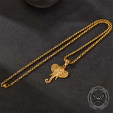 Pendente in acciaio inossidabile con teschio cornuto