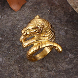 Punk Ferocious Tiger Stainless Steel Animal Ring