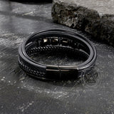 Punk Four Skulls Multi-Layer Braided Leather Bracelet