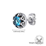 Punk Gem Crown Trendy Stainless Steel Stud Earrings