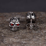 Punk Gem Eye Skull Stainless Steel Earrings