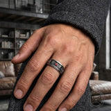 Punk Gem Six-Word Mantra Stainless Steel Spinner Ring | Gthic.com