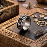 Punk Gem Six-Word Mantra Stainless Steel Spinner Ring | Gthic.com