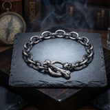 Punk Gothic Skull Bone Stainless Steel OT Buckle Bracelet