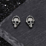 Punk Headphones Skull Stainless Steel Stud Earrings