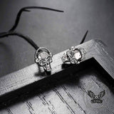 Punk Headphones Skull Stainless Steel Stud Earrings | Gthic.com