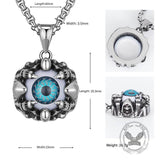 Punk Hiphop Evil Eye Stainless Steel Skull Pendant