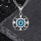 Punk Hiphop Evil Eye Stainless Steel Skull Pendant | Gthic.com