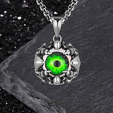 Punk Hiphop Evil Eye Stainless Steel Skull Pendant