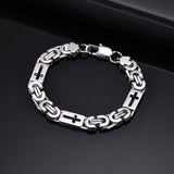 Punk Hollow Cross Byzantine Stainless Steel Bracelet | Gthic.com