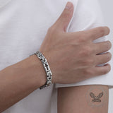 Punk Hollow Cross Byzantine Stainless Steel Bracelet | Gthic.com