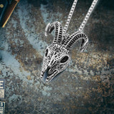Punk Horned Goat Stainless Steel Skull Pendant 03 | Gthic.com